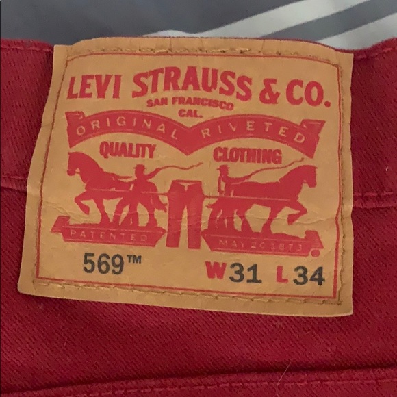 Levi Strauss & CO red jeans W31 L34 - Picture 4 of 6